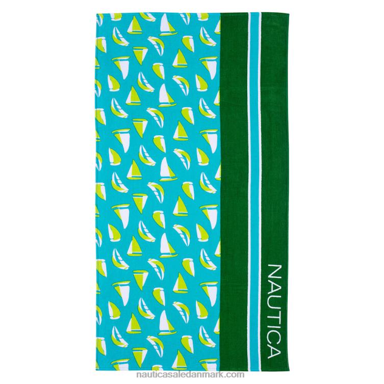 strandhåndklæde med bådtryk til børn isblå Nautica PZ4T1181