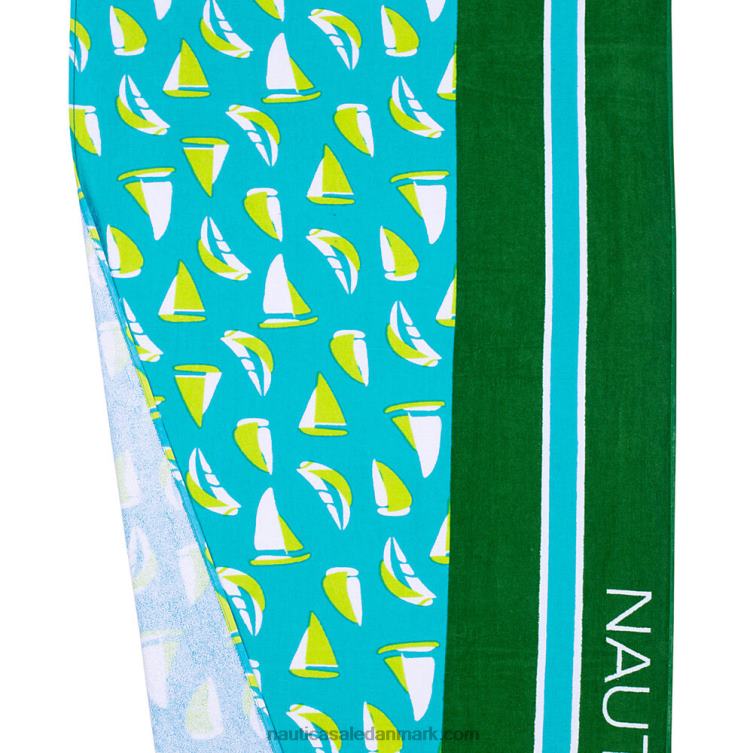 strandhåndklæde med bådtryk til børn isblå Nautica PZ4T1181