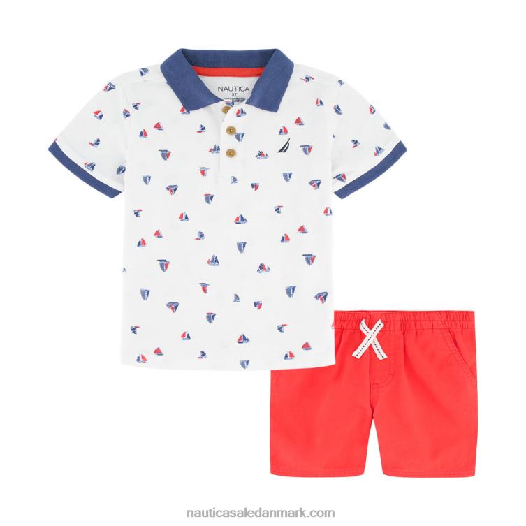 lille drenge-polo kort 2 stk sæt med print stedsegrøn Nautica PZ4T1233