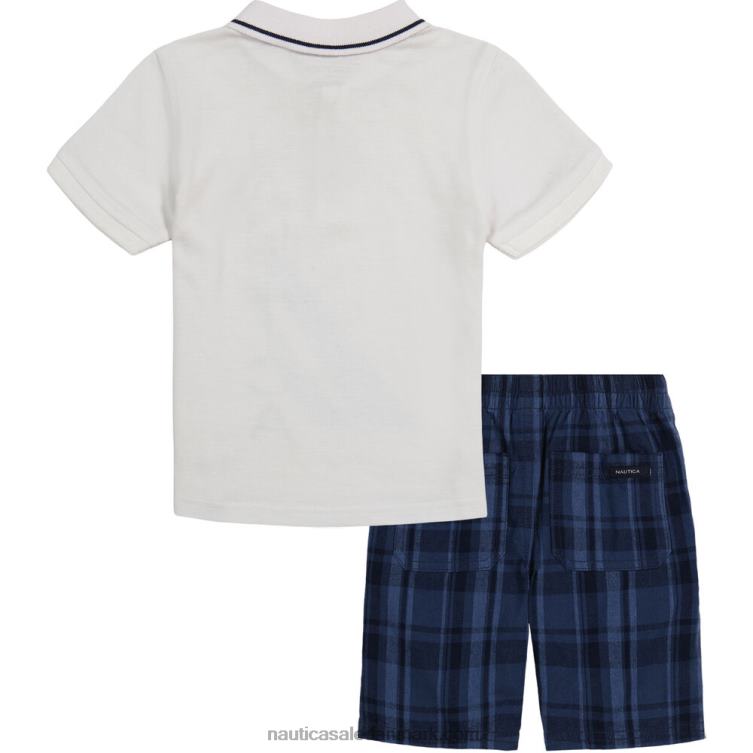 lille drenge polo kort sæt 2 stk østersbugt blå Nautica PZ4T1252
