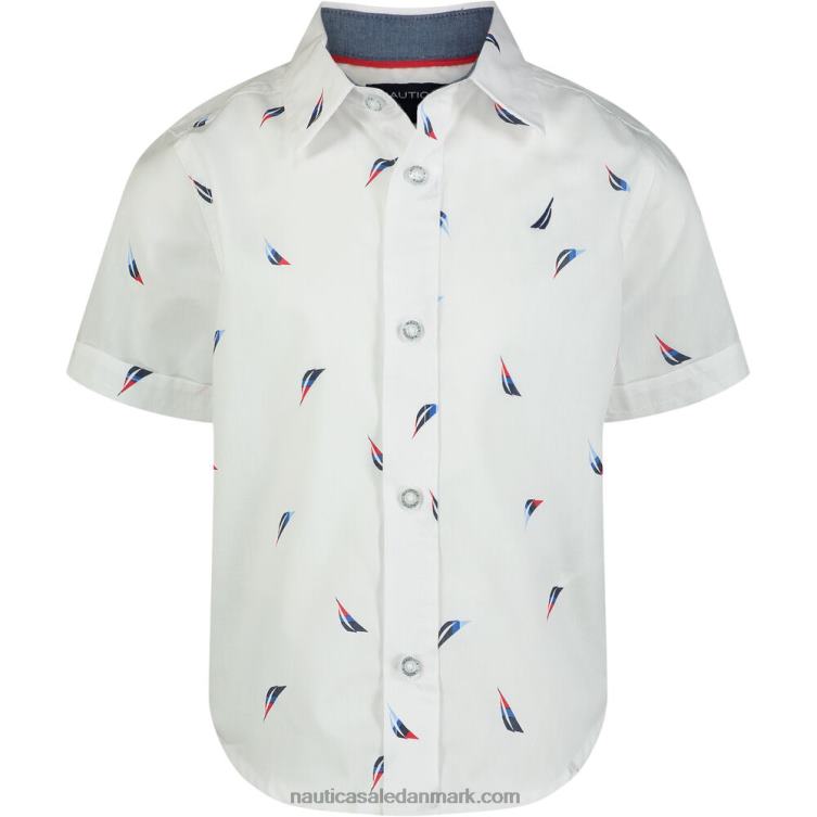 skjorte med tryk til drenge (8-20) antik hvidvask Nautica PZ4T1299
