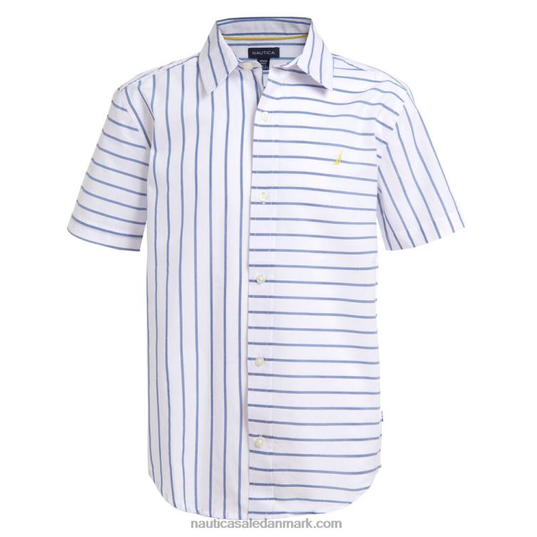 små drenges stribede grafiske kortærmede skjorte bagpå (4-7) antik hvidvask Nautica PZ4T1157