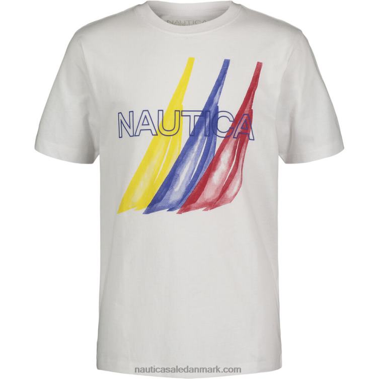grafisk t-shirt med maling til små drenge (4-7) antik hvidvask Nautica PZ4T1114
