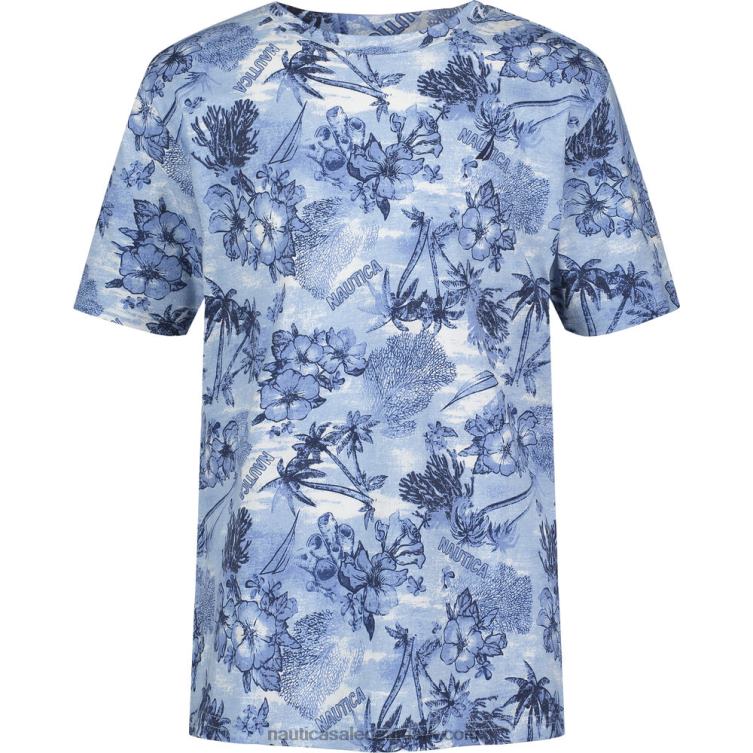 grafisk t-shirt med tryk i paradis til drenge (8-20) azurblå Nautica PZ4T1179