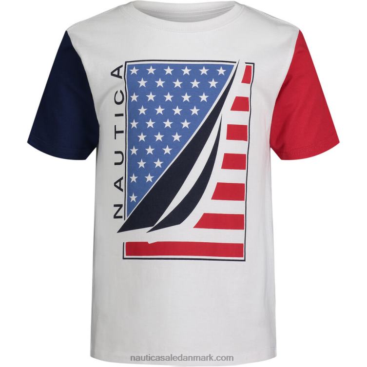 patriotisk grafisk t-shirt til små drenge (2t-4t) antik hvidvask Nautica PZ4T1161