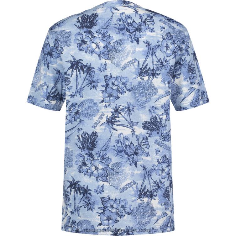 små drenges paradis grafisk t-shirt med tryk (4-7) azurblå Nautica PZ4T1129