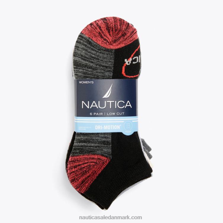 hjerte nedskårne strømper 6-pak multi Nautica PZ4T843 Kvinder