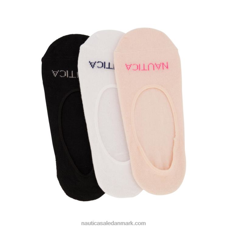 stretch liner strømper i hvid 3-pak multi Nautica PZ4T889 Kvinder