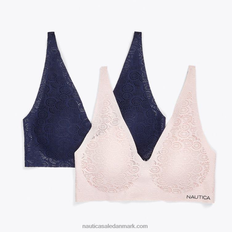 blonder laserskåret logo lounge bh 2-pak arbejdstrøje blå Nautica PZ4T1035 Kvinder