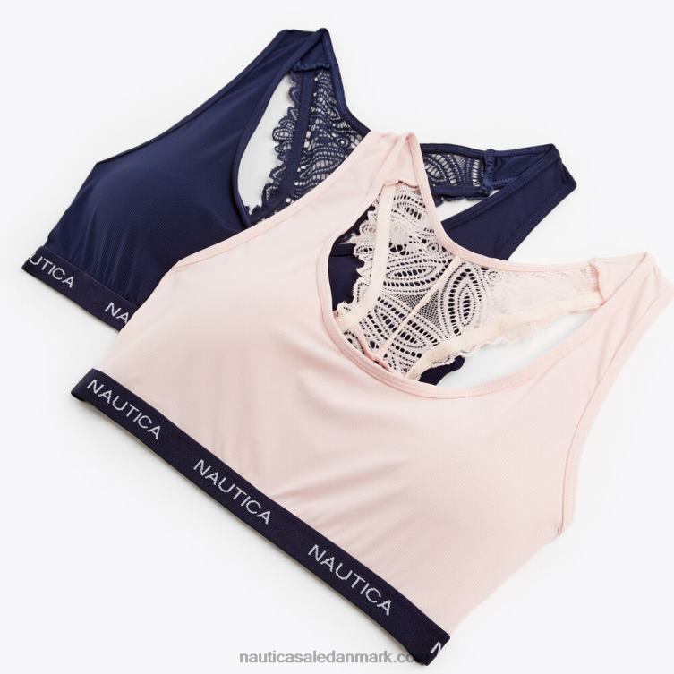 laserskåret blonde racerback bralette 2-pak arbejdstrøje blå Nautica PZ4T892 Kvinder
