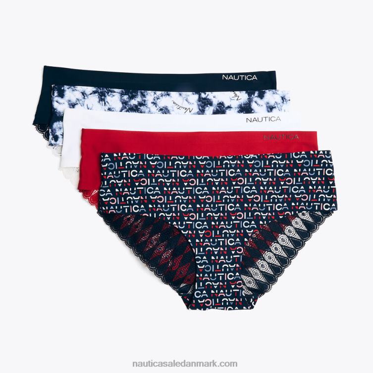 laserskåret hipster trusser 5-pak arbejdstrøje blå Nautica PZ4T784 Kvinder