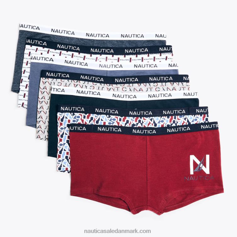 logo og printede boyshorts 7-pak herlighed rød Nautica PZ4T832 Kvinder