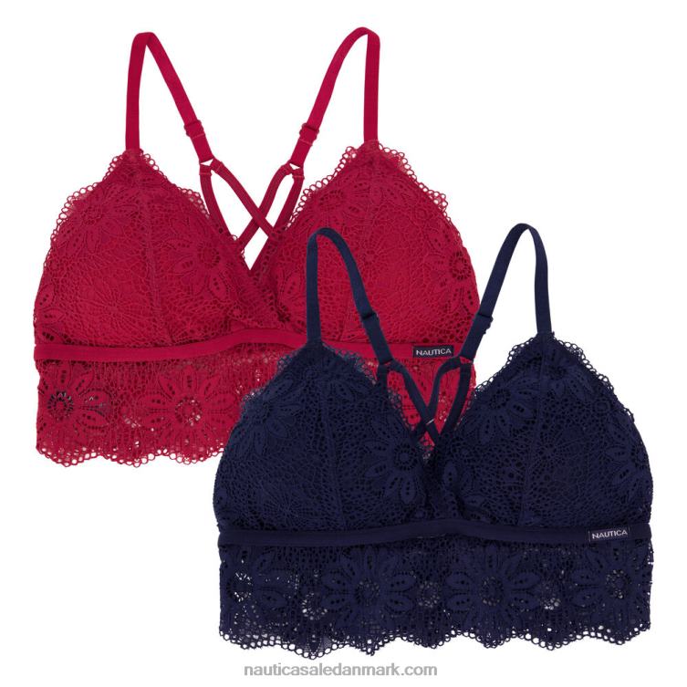 longline crossback blonde braletter 2-pak herlighed rød Nautica PZ4T840 Kvinder