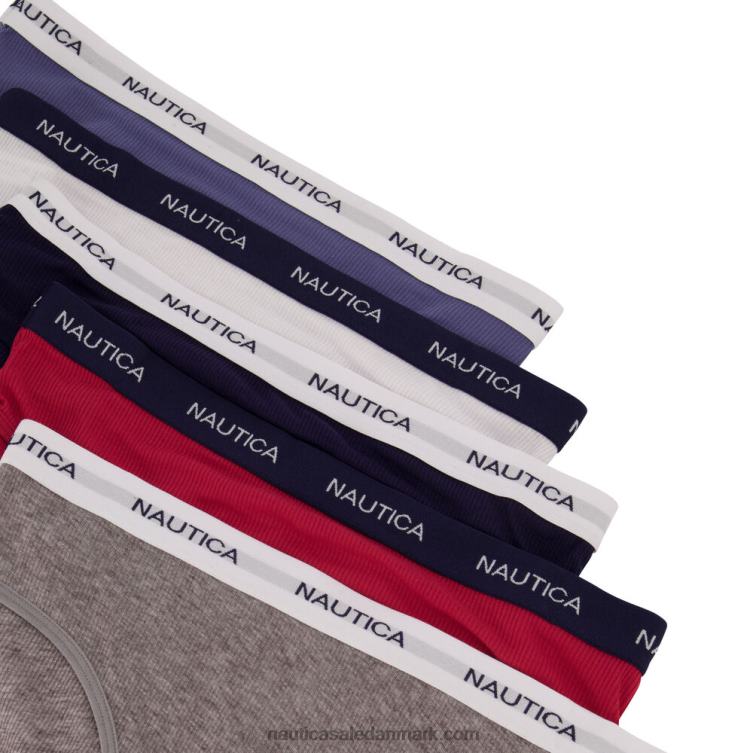 ribbet logo hipster trusser 5-pak sort Nautica PZ4T809 Kvinder