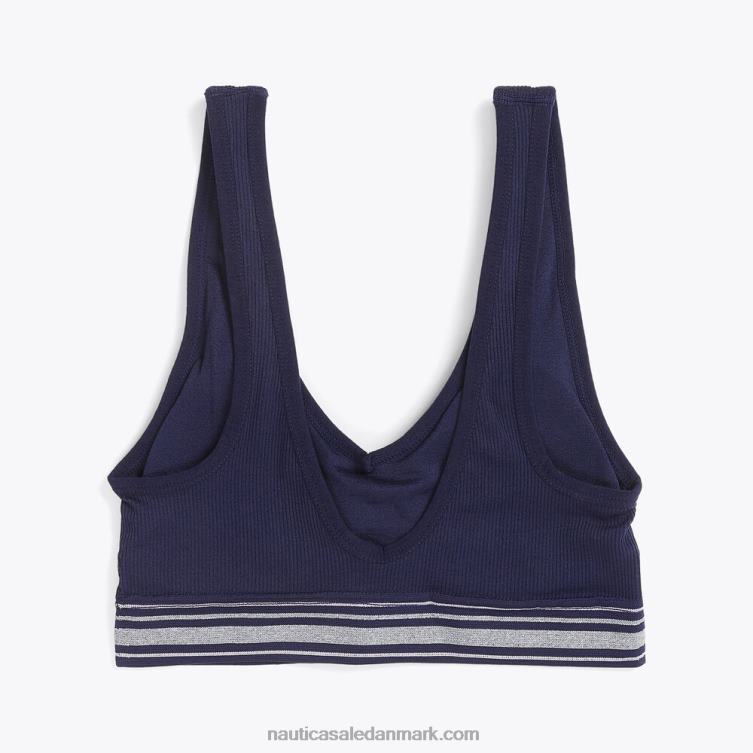 sømløs jacquard logo ribbet bh 3-pak svag blå Nautica PZ4T870 Kvinder