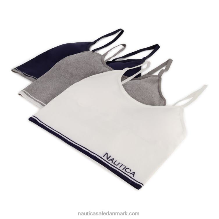 sømløs jacquardstribe og logo brami 3-pak arbejdstrøje blå Nautica PZ4T828 Kvinder