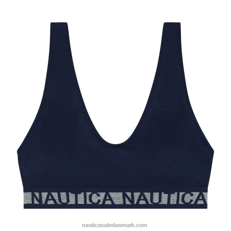 sømløs logo bh 3-pak arbejdstrøje blå Nautica PZ4T824 Kvinder