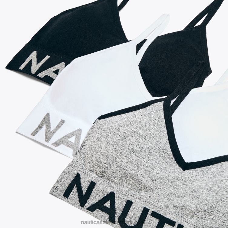 sømløs logobånd bralette 3-pak svag blå Nautica PZ4T798 Kvinder