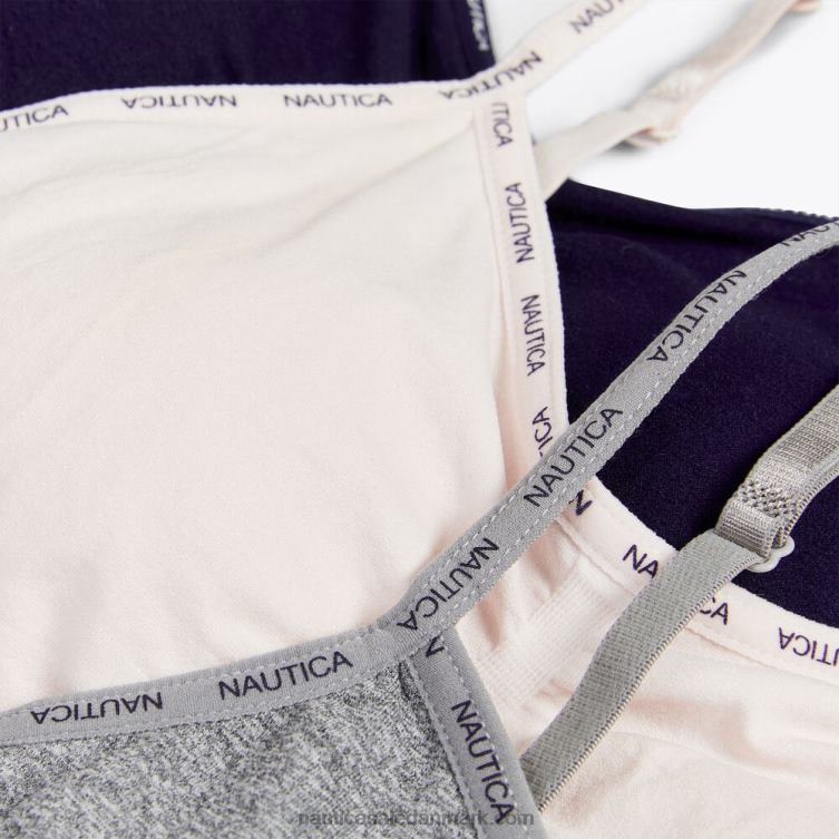 sømløs logobeklædning bralette 3-pak arbejdstrøje blå Nautica PZ4T833 Kvinder