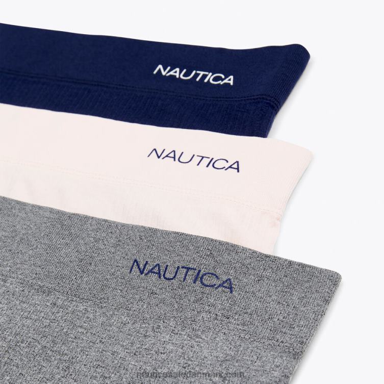 sømløs ribbet logo hipster trusse 3-pak arbejdstrøje blå Nautica PZ4T1027 Kvinder