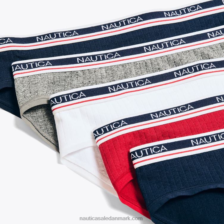 sømløse bikinitrusser med ribbet logo 5-pak arbejdstrøje blå Nautica PZ4T783 Kvinder