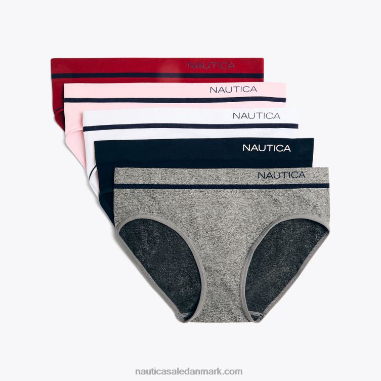 sømløse rib-logo hipster-trusser 5-pak antik hvidvask Nautica PZ4T779 Kvinder