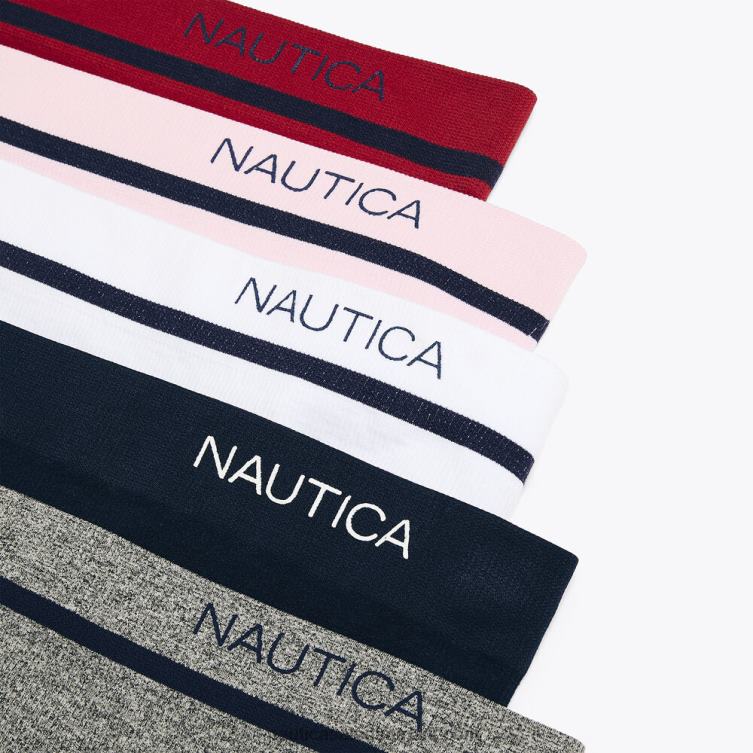 sømløse rib-logo hipster-trusser 5-pak antik hvidvask Nautica PZ4T779 Kvinder
