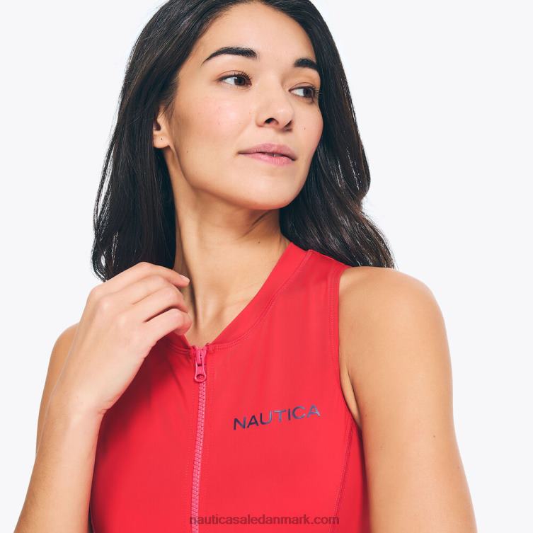 kvart lynlås svømning i et stykke tomales rød Nautica PZ4T856 Kvinder