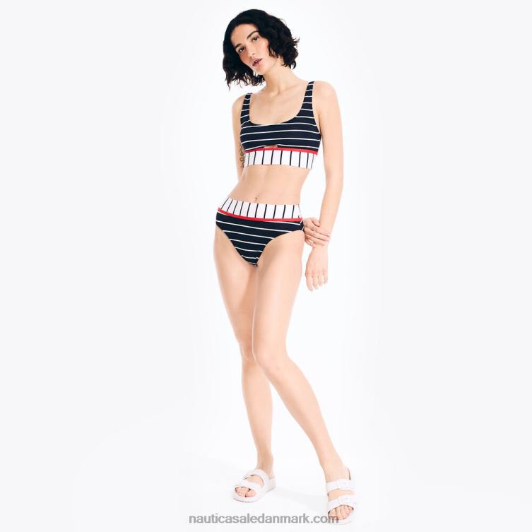 stribet fold-over svømmeshorts stjerneblå lyng Nautica PZ4T981 Kvinder