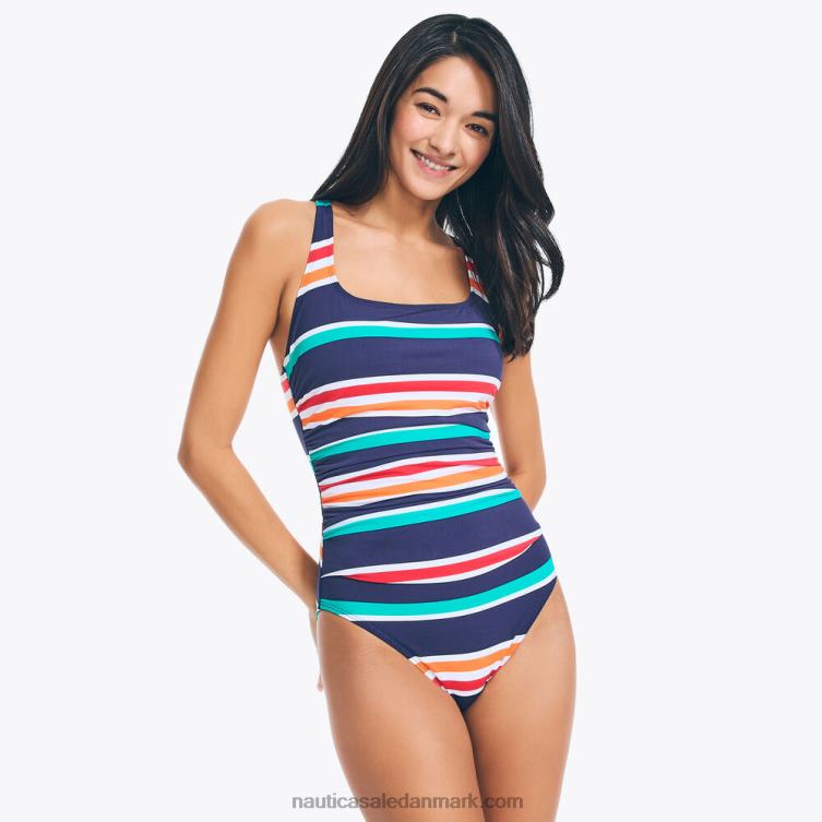 stribet svømning i ét stykke stjerneblå lyng Nautica PZ4T969 Kvinder