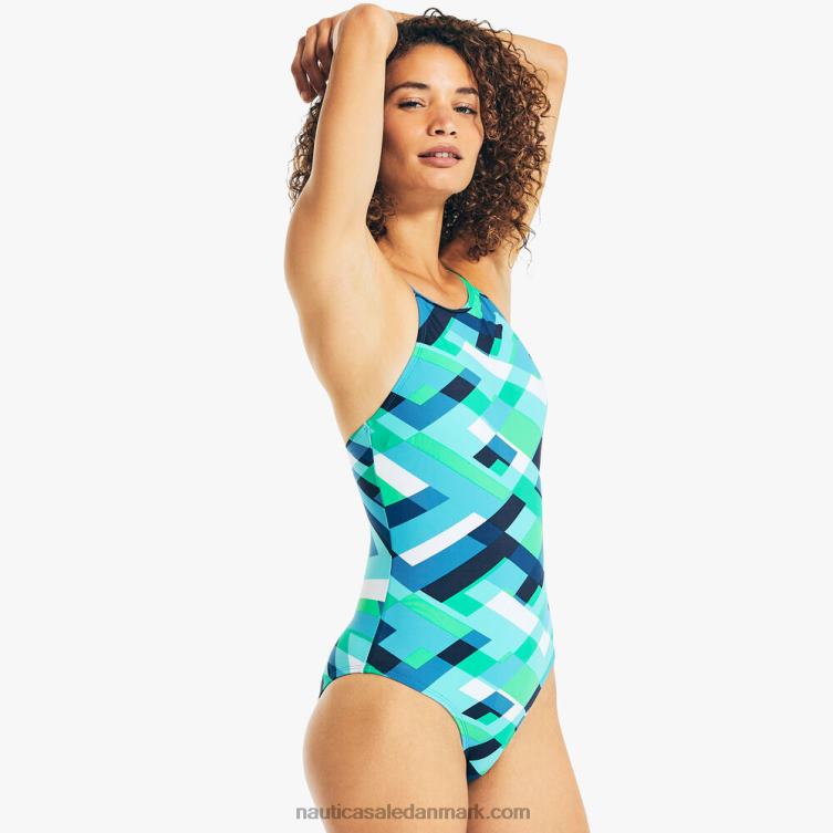 trykt svømmetur i ét stykke fyrretræ Nautica PZ4T1016 Kvinder
