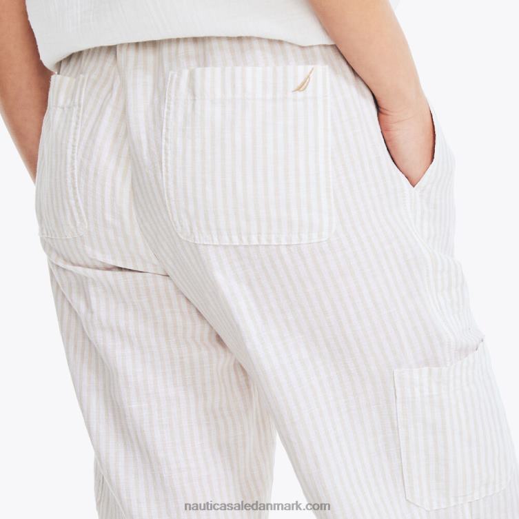 bæredygtigt udformet stribet pull-on buks hvid kasket Nautica PZ4T735 Kvinder