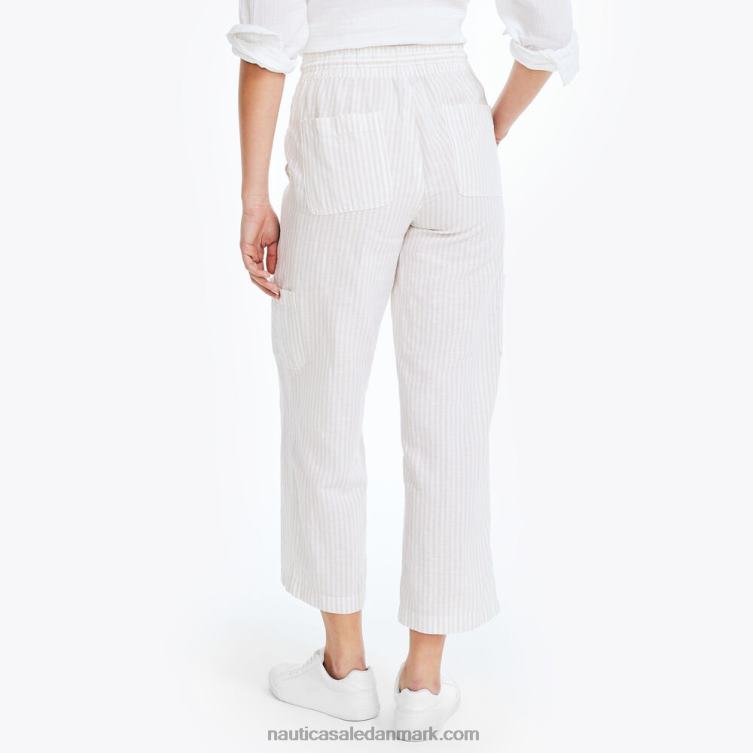 bæredygtigt udformet stribet pull-on buks hvid kasket Nautica PZ4T735 Kvinder