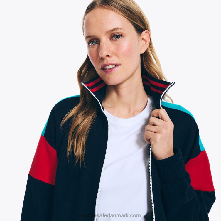 bæredygtigt udformet træningsjakke med fuld lynlås stjerneblå lyng Nautica PZ4T760 Kvinder