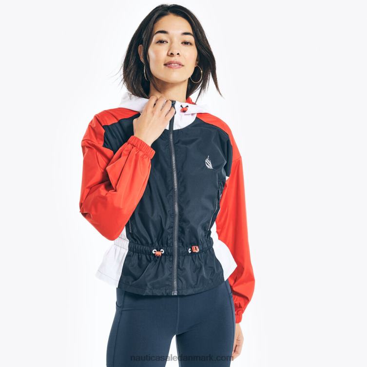 genudgive colorblock peplum jakke flåde Nautica PZ4T842 Kvinder