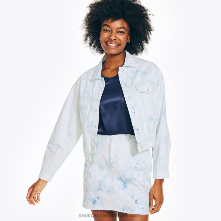 jeans co. cloud wash cropped jakke skal Nautica PZ4T761 Kvinder