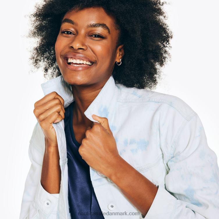 jeans co. cloud wash cropped jakke skal Nautica PZ4T761 Kvinder