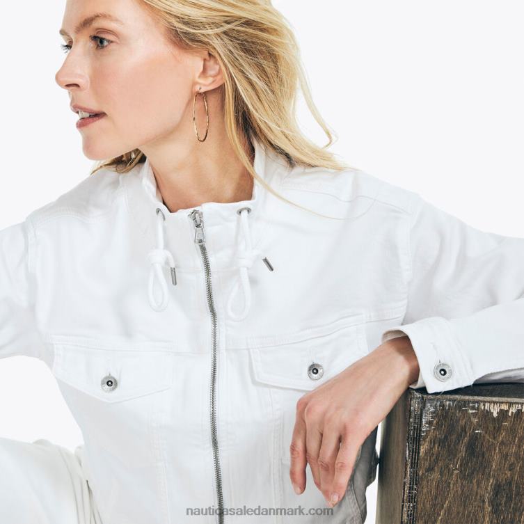 jeans co. cropped denimjakke med fuld lynlås skal Nautica PZ4T1030 Kvinder