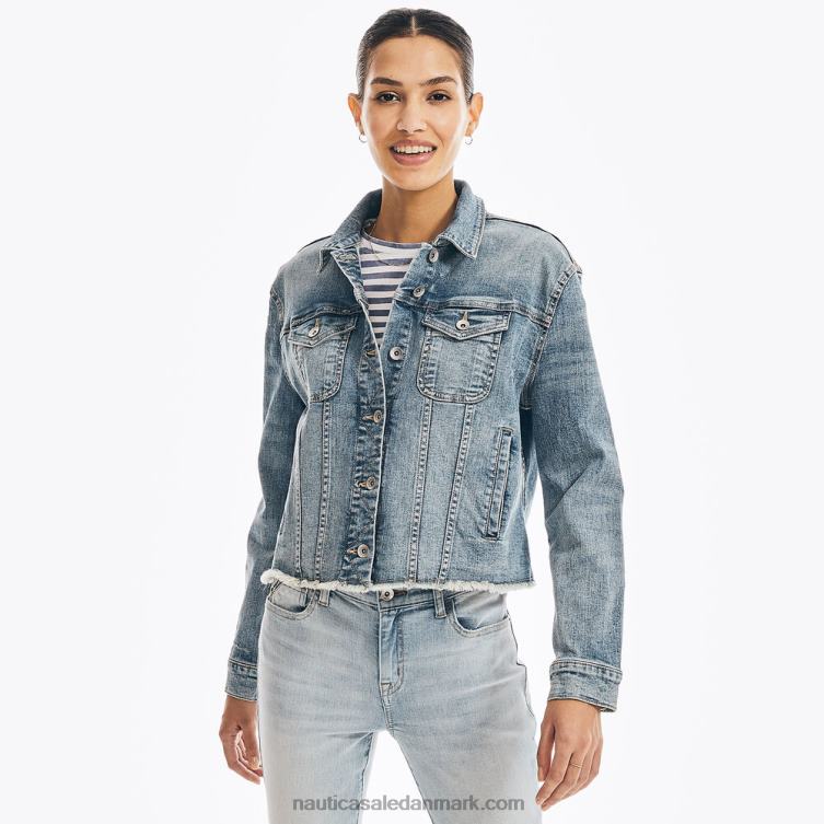 jeans co. flosset denimjakke aqua ved poolen Nautica PZ4T910 Kvinder