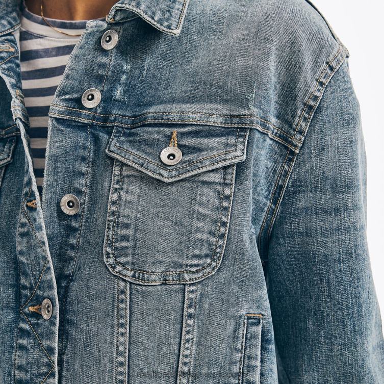 jeans co. flosset denimjakke aqua ved poolen Nautica PZ4T910 Kvinder