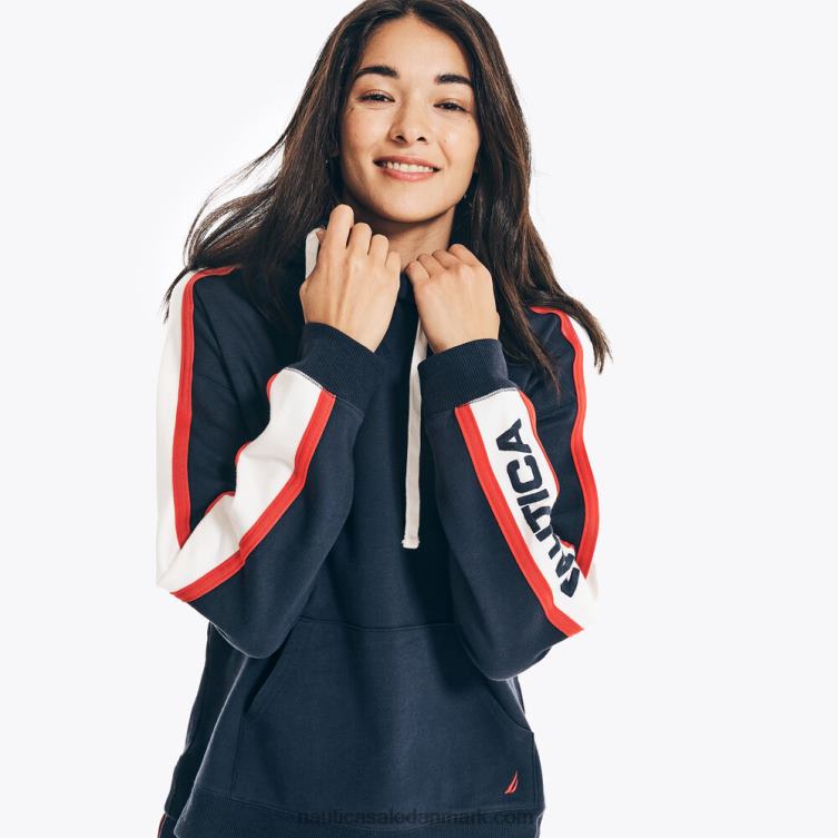 colorblock pullover hættetrøje stjerneblå lyng Nautica PZ4T747 Kvinder