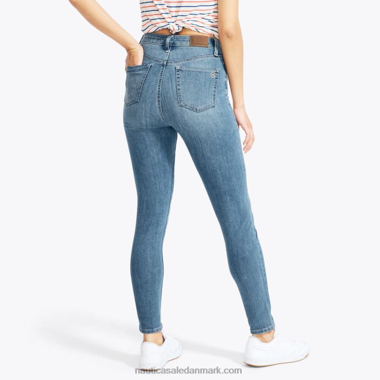 bæredygtigt udformet ægte flex-high-rise skinny denim blå indigo lyng Nautica PZ4T1048 Kvinder