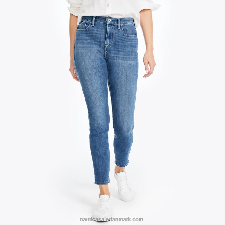 bæredygtigt udformet ægte flex high-rise skinny denim med kurvet pasform blå indigo lyng Nautica PZ4T774 Kvinder