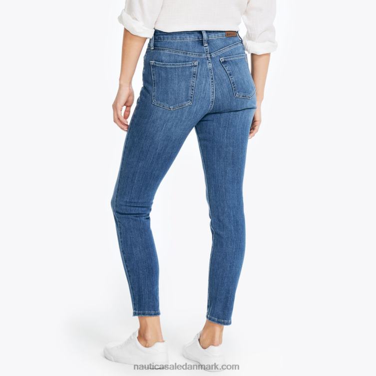 bæredygtigt udformet ægte flex high-rise skinny denim med kurvet pasform blå indigo lyng Nautica PZ4T774 Kvinder