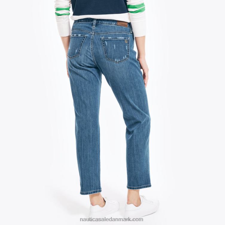 bæredygtigt udformet ægte flex mellemhøj straight denim arbejdstrøje blå Nautica PZ4T776 Kvinder