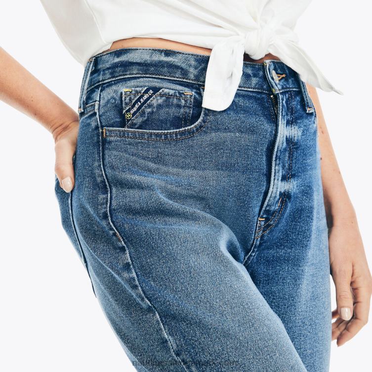 jeans co. høj talje denim vaske i det Ægæiske Hav Nautica PZ4T982 Kvinder