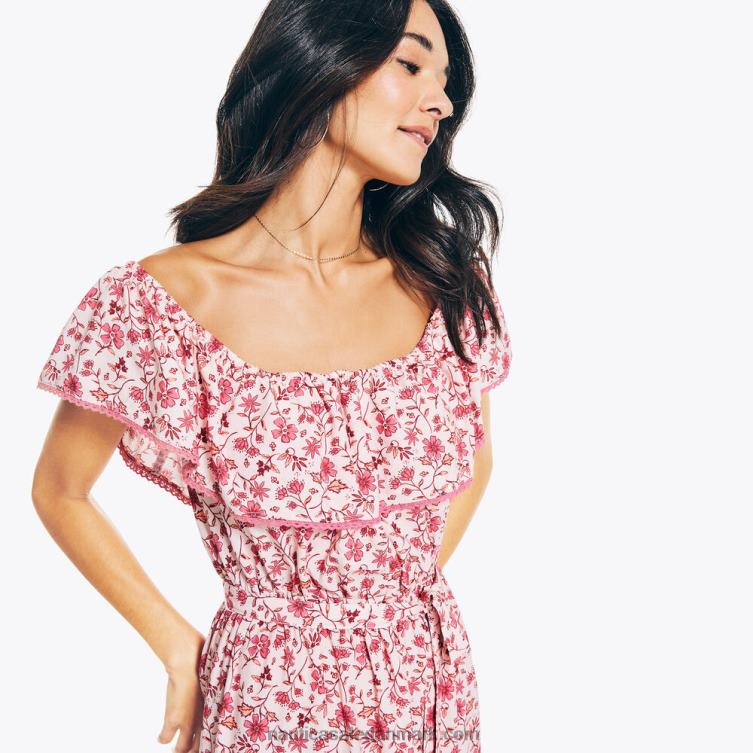 bæredygtigt udformet kjole med blomsterprint blusse rød Nautica PZ4T1005 Kvinder