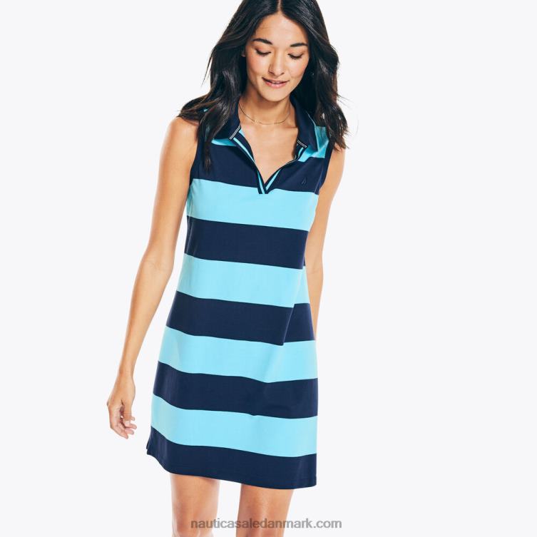 ærmeløs rugby-stribet polokjole stjerneblå lyng Nautica PZ4T950 Kvinder