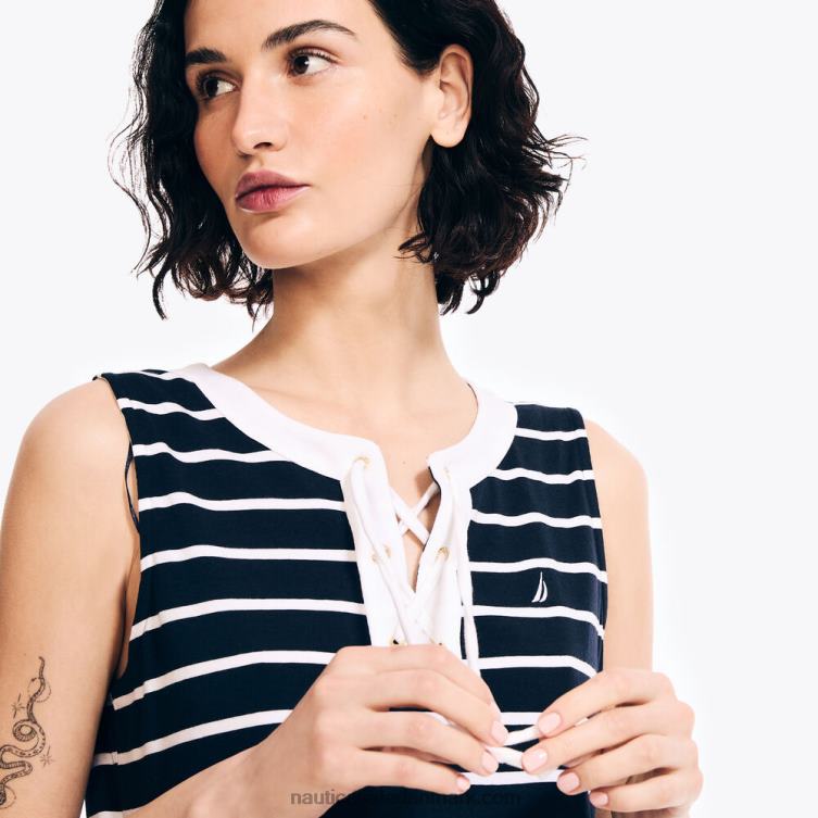 tunikakjole med snørebånd stjerneblå lyng Nautica PZ4T888 Kvinder