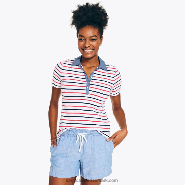 5-knaps polo lyse hvid Nautica PZ4T750 Kvinder